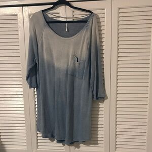 Free People Blue Gradient Tunic Top